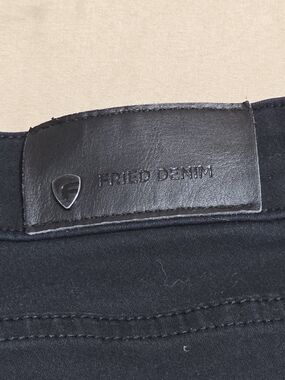 Fried Denim Mens 32x32 Slim Fit Black Jeans Paneled Moto Streetwear Biker Pants